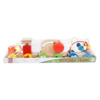 Houten Trein met Activiteiten Wagons, 3dlg. Houten Trein met Activiteiten Wagons, 3dlg.