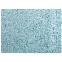 MSV Badkamerkleedje/badmat tapijt - voor de vloer - lichtblauw - 50 x 70 cm - langharig - Badmatjes - thumbnail