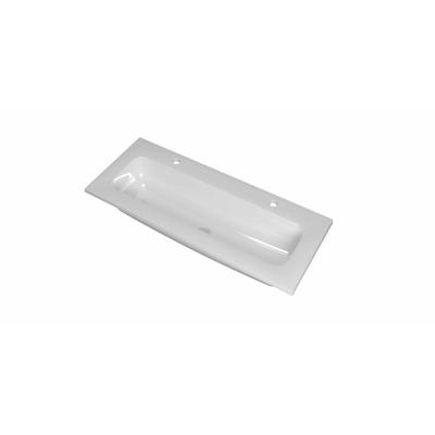INK Reflekt Wastafel Polystone Centraal met 2 Kraangaten - 1000x400x15 mm - Glans Wit