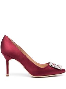 Manolo Blahnik escarpins Hangisi 90 mm à ornements en cristal - Rouge