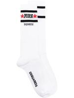 DSQUARED2 chaussettes à slogan en jacquard - Blanc - thumbnail