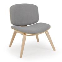 Moderne Accentstoel met Rugleuning en Gestoffeerde Zitting Ruimtebesparende Loungefauteuil Lichtgrijs