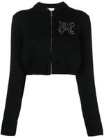 Palm Angels cardigan zippé à détails de clous - Noir