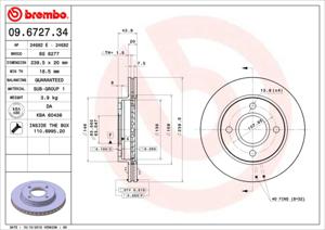 Remmenset, remschijf BREMBO, Remschijftype: Binnen geventileerd, Inbouwplaats: Vooras, u.a. für Ford, Mazda