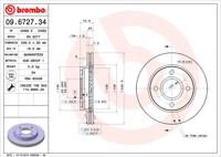 Remmenset, remschijf BREMBO, Remschijftype: Binnen geventileerd, Inbouwplaats: Vooras, u.a. für Ford, Mazda