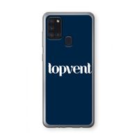 Topvent Navy: Samsung Galaxy A21s Transparant Hoesje