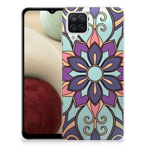 Samsung Galaxy A12 TPU Case Purple Flower