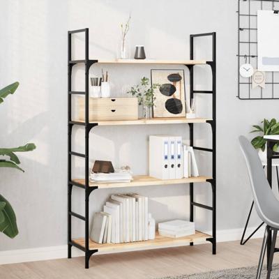 Wandschappen 4 st zwevend 80x30x2 cm onbehandeld acaciahout