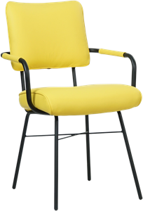 Felgele leren industriële design eetkamerstoel Solid - Hermes Leer Yellow (felgeel leer)