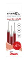 Gelschrijvervulling Pentel LR7 Energel medium rood set à 3 stuks