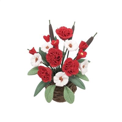 1:12 Mini huis speelgoed simulatie bloemen voor tuin balkon (rood + wit)