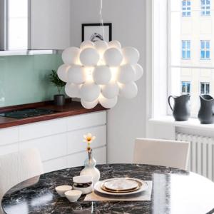 Hanglamp opaal glas &apos;Gross&apos; By Rydens glas handgeblazen 8x G9 500mm