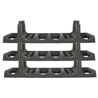 EDA Wijnflessen rek - 3x laags - kunststof - 18x flessen - L60 x B22 x H14 cm - Wijnrekken