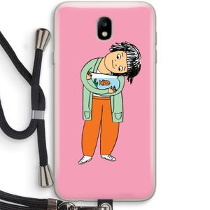 Visknuffel: Samsung Galaxy J7 (2017) Transparant Hoesje met koord
