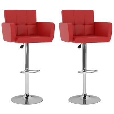 Barstoelen 2 st kunstleer rood