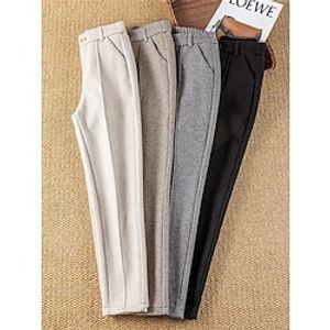 dames harembroek visgraat broek fleece flanellen broek volledige lengte mode streetwear dagelijks grijs 4xl herfst winter Lightinthebox