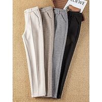 dames harembroek visgraat broek fleece flanellen broek volledige lengte mode streetwear dagelijks grijs 4xl herfst winter Lightinthebox