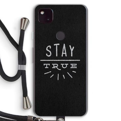 Stay true: Pixel 4a 5G Transparant Hoesje met koord