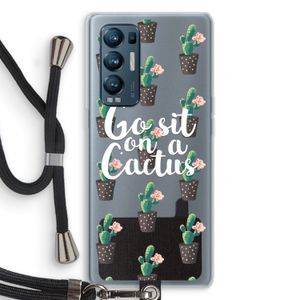 Cactus quote: Oppo Find X3 Neo Transparant Hoesje met koord