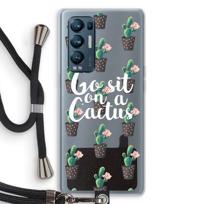 Cactus quote: Oppo Find X3 Neo Transparant Hoesje met koord
