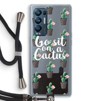 Cactus quote: Oppo Find X3 Neo Transparant Hoesje met koord