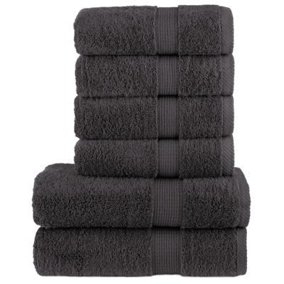VidaXL 6-delige handdoekenset solund 600 g/m² antracietkleurig