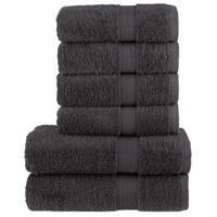 VidaXL 6-delige handdoekenset solund 600 g/m² antracietkleurig