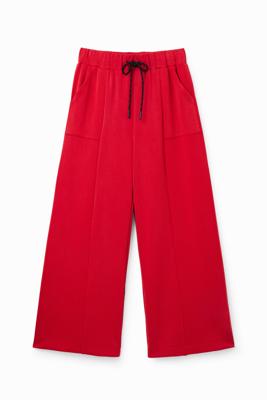 Zachte Wide leg broek - RED - XS