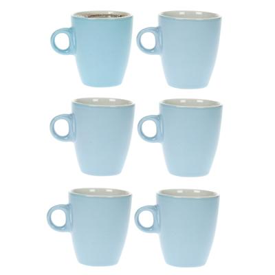 Cosy & trendy Koffiekopjes/bekers - 6x - blauw - 190 ml - Keramiek - Glans finish