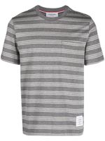 Thom Browne striped cotton-jersey T-shirt - Gris - thumbnail