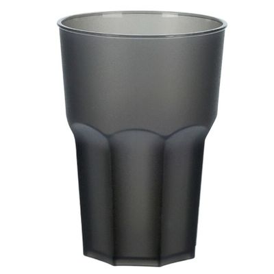 Drinkbekers - 1x stuks - onbreekbaar kunststof - zwart - 480 ml