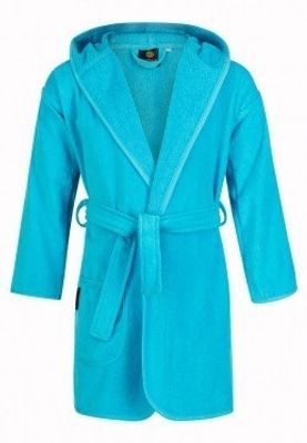 Badrock Kinderbadjas aqua blauw met naam borduren