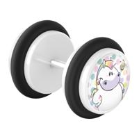 Fake plug met Chubby Unicorn Design Acryl / Chirurgisch staal 316L Fake Piercings