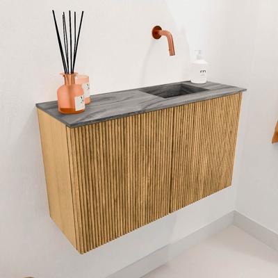 Toiletmeubel Mondiaz Joya Dlux | 70 cm | Meubelkleur Oak | Faye wastafel Sombra Wasbak Rechts | Zonder kraangat(en)