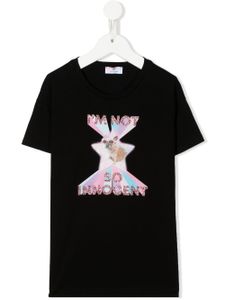 Chiara Ferragni Kids t-shirt à slogan pailleté - Noir