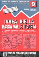 Wandelkaart 09 Ivrea, Biella e Bassa Valle d'Aosta | IGC - Istituto Ge - thumbnail