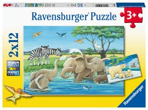 Ravensburger puzzel 2x12 stukjes jonge dieren uit de hele wereld.