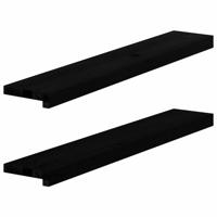 VidaXL Vensterbanken 2 st 90x15x2 cm massief eikenhout donkerbruin