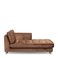 Rivièra Maison Chaise Longue 'West Houston' Rechts, Velvet, kleur Chocolate - thumbnail