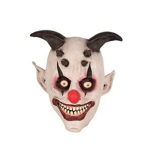 Halloween clown met hoorns masker van latex   -
