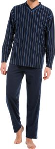 Robson pyjama V-hals blauw met streepje