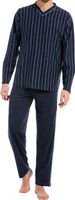 Robson pyjama V-hals blauw met streepje