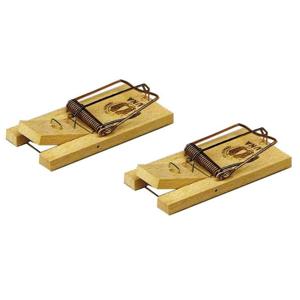 Muizenval / muizenklem - 2x stuks - hout - 10 cm