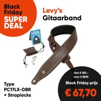 Levy's PC17LX-DBR Garment Leather Lederen Gitaarband Bruin met Straplocks - Aanbieding