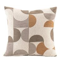 Leen Bakker - Sierkussen Jesper - Off-white/bruin/grijs - 45x45 Cm - Polyester - Multikleur#Wit#Grijs#Bruin