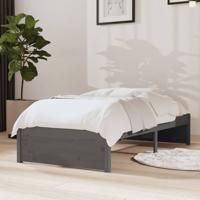 Bedframe massief hout grijs 75x190 cm