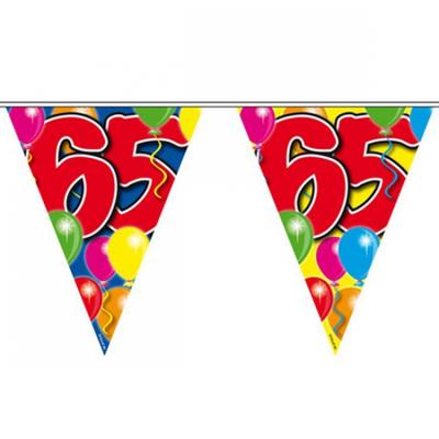 Vlaggenlijn 65 jaar - 2x - 10 meter - plastic - Leeftijd versiering - 65e verjaardag/jubileum Vlaggenlijn 65 jaar - 2x - 10 meter - plastic - Leeftijd versiering - 65e verjaardag/jubileum