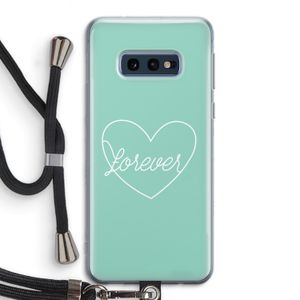 Forever heart pastel: Samsung Galaxy S10e Transparant Hoesje met koord