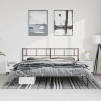 Bedframe met hoofdbord metaal zwart 193x203 cm