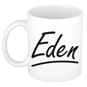 Naam cadeau mok / beker Eden met sierlijke letters 300 ml